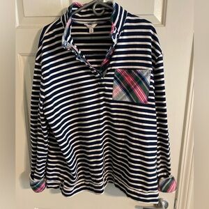 Crown & Ivy Women's Pullover with Stripes Plaid